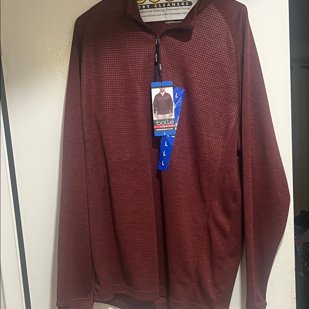 Bolle Men's Burgundy Zip-Up Large